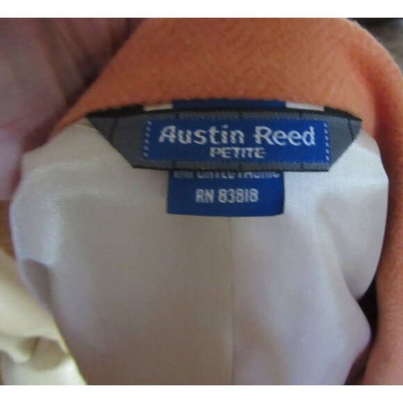 Vintage Austin Reed Petite Blazer Burnt Orange Wool & Angora Double Breasted SZ - Picture 6 of 7
